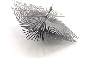 PYRO FEU 862625 Schornsteinkopf quadratisch, Stahl, 200 x 200 mm, metrisches Gewinde 12, Grau