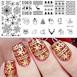 Born Pretty Xmas Nail Art Stamping Plates Christmas Snowflake Stamping Templates BP-L032 12.5 x 6.5cm