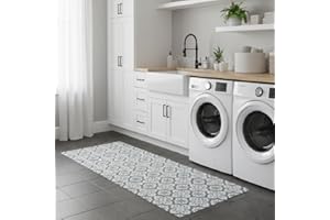 TADI & IMPERIO1979 Alfombra Vinílica Hidráulica, Distintos Tamaños, Elegante, Diseño y Resistencia para Tu Espacio,Cocina, salón Comedor, Suelo PVC (80X120 CM, Estrella Azul)