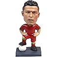 WOW HEADS Cristiano Ronaldo Bobblehead - Handmade Classic Football Star Figurine, Painted Polystone Collectible, Sports Gift for Fans, 10.2 cm Caricature, Perfect for Home Décor & Office