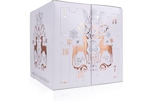 Accentra - Calendario de Adviento de belleza 24 productos de maquillaje y cosmética - Calendario de Adviento de Navidad para mujer Lápiz labial, pestañas, esmalte de uñas, sombra de ojos y mucho más