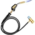 MAPP Gas Torch, Potuem Propane Gas Torch Welding Propane Torch with 1.5m Hose Self Ignition Trigger, Blow Torch Plumbing with Adjustable Flame Control knob for Heating Welding Soldering