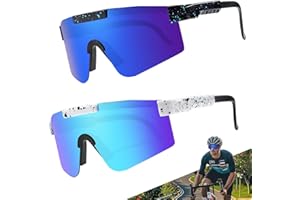 TELAOBAN Gafas de Ciclismo Polarizadas, 2 PCS Gafas de sol para bicicleta, Gafas de Ciclismo para Hombre Mujer, gafas de bicicleta polarizadas UV400, para Actividades al Aire libre Carreras Ciclismo Esquí