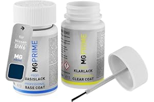 MG PRIME Peinture voiture kit de stylo retouche pour Nissan BW6 Dark Blue Pearl/Samtblau Mica de base de vernis de 50ml par flacon