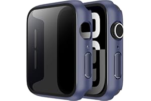 LINTEKER 2 Pack for Apple Watch 46mm Case with Privacy Screen Protector, [Anti-Peeping] Ultra-Thin Protective Cover for Apple Watch Series 11 (2025) / Series 10 46mm, Blue