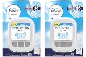 Febreze Plug-in Air (Epished) Freshener Device (Pack of 2) Compatible with 3Vol Refills Continuous Odour Elimination Adjustable for Home Office Bathroom Long-Lasting Freshness (Plug's Only)