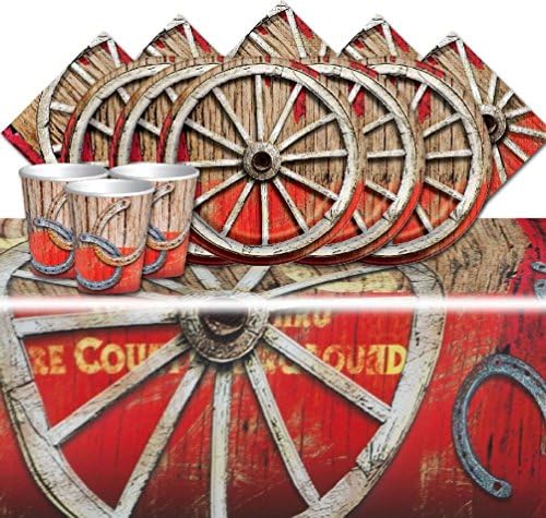 Wild West Rodeo Cowboy Summer Bbq Childrens Birthday Party Tableware Pack For 16