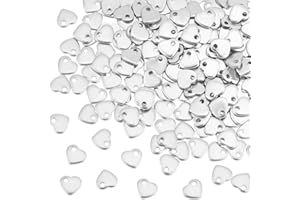 UNICRAFTALE 304 Stainless Steel Charms Pendant Stamping Blank Tag Small Love Heart Charm Blank Pendant Black Bulk Mini Charm Bracelet Charm Pendant for Necklace Jewelry Making