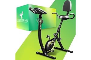 ‎TRETMANN Tretmann NEU 3in1 Heimtrainer Fahrrad klappbar -extra leise & komfortabel - [SoftFoam] DEKRA geprüft - mit tiefem Einstieg Hometrainer Fahrrad Ergometer heimtrainer klappbar zuhause fitnessbikes