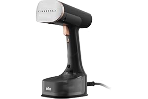 Braun QuickStyle 7 GS7077BK pionowa prasownica 3D Dual FreeGlide z podgrzewaną płytą grzewczą, szybkie nagrzewanie, para 35 g/min, pojemność 250 ml, kabel 3 m, 1600 W, czarny