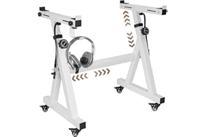 OUUTMEE Support de Clavier Piano en Forme de Z, Support pour Piano Numérique Réglable en Hauteur et Largeur avec 4 Roues, Convient aux Claviers Électrique à 54-88 Touches (Blanc)