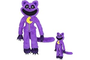GUUIESMU Catnap Plush,Monster Catnap Plush,Smiling Critters Plush,Smiling Critters Catnap Plush Toy,Cute CatNap Cartoon Stuffed Anime Smiling Critters Plush Toy for Game Fans Kids Birthday Gift (A)