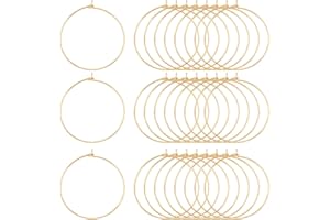 UNICRAFTALE 100 pcs 316L en Acier Inoxydable Créoles Boucle D'Oreille Résultats Or Doré Verre Charmes Résultats O Motif Créoles Boucles D'Oreilles pour Boucle D'Oreille Fabrication de Bijoux 35x0.8mm