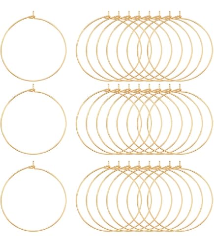 Boucles D'oreilles Créoles - 25mm - Acier Inoxydable Doré - 1 Paire - Neuf - Fabriqué En France