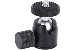 SXHLSELLER Mini Testa a Sfera per Treppiede con Vite da 1/4 di Pollice e Adattatore per Attacco a Slitta per Fotocamera DSLR, Luce Anulare, Testa a Sfera per Treppiede per Treppiede e Monopiede, (sfera