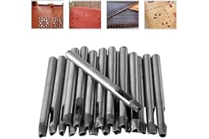 HEEPDD 20 pezzi Set di punzoni cavi, kit di punzoni per metallo e cuoio set di perforazione in pelle cava strumento per fori di perforazione per fiori in pelle artigianale