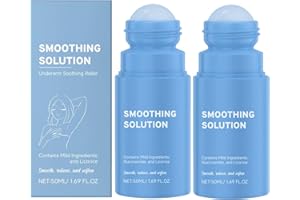 GENERISCH Smoothing Solution Ingrown Hair Treatment, Roll-On contre les poils incarnés, sérum après-rasage pour aisselles, zones intimes et peaux sensibles, guérison et soin rapides (50 ml, 2 pièces)