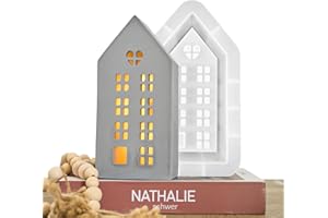 DACIES Silikonform Gießformen Hausharzformen Gips Beton Kerzenhalterform 3d Häuser Kerzenhalter Silikonform Teelichter Kerzenhalterform Weihnachtsgeschenke Dekoratives Kunsthandwerk (extragroße)