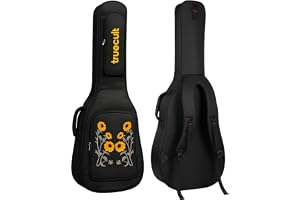 True Cult Acoustic Guitar Bag/Cover with Foam Padding (Black) Strong and Durable for Multiple Sizes and Shapes Folk/Classical Guitars 38", 39", 40", 41" (Sun-Flower)