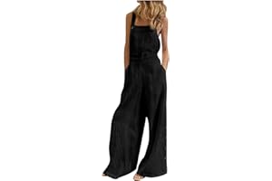 MOVERV Mono de Mujer Sin Mangas Color Sólido Pantalones Bombachos Pantalones Deporte Mujer Umpsuits Overalls Pantalón Ancho con Bolsillo Casual de Espagueti Pierna Ancha