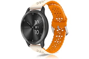 KoGiio 20mm Armband für Garmin Forerunner 165/Garmin Forerunner 165 Music/Garmin Vivoactive 5/Vivomove Trend/Venu Sq 2 Music, Beidseitig Damen Silikon Weich Mode Ersatzband Uhrenarmband -Orange