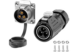 E-WeiChat EW-LP24 Conector industrial estanco IP68 Conector de aviación Conector circular antiinterferencias Conector eléctrico de liberación rápida M24 2-24 Pines Enchufe de brida (3 Pines)