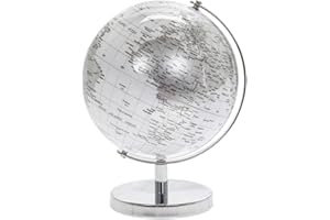 LESSER AND PAVEY Modello a globo rotante | 1 pezzo | argento e bianco | 15 cm x 15 cm x 19 cm