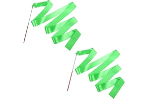 Mr Rex 2 Stück Tanzband Buntes Gymnastik Band mit Stab 2m für Kinder Mädchen Schule und Heimspiel Spielplatz im Freien