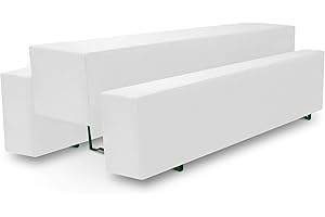 ‎BEAUTISSU Beautissu Bierbank Hussen & Biertisch Husse Set 3 TLG. Halblang – Edles Hussen Komplettset 50 cm breite Festzeltgarnitur mit Oeko-TEX Siegel in Weiß - Basic M
