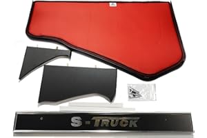 ‎KRAM-TRUCK KRAM-TRUCK Armaturenbrett-Ablage, Glatte Abdeckung, LKW-Cockpit, TV-Rack, kompatibel mit Scania S/R ab 2017, Neue Generation, 10 mm Schaumstoff, Kunstleder, verschleißfest, rot