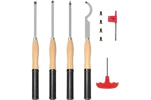 DEEFIINE 465mm de Torneado de Madera para Torno de Carburo, Formones para Madera, Herramientas de Torno de Carburo, Herramientas de Torno para Aficionados a la Artesanía(4WA)