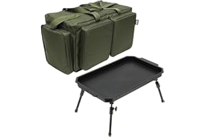 DNA Leisure Angeltisch Bivvy Ausziehbare Beine mit grüner Tragetasche, Karpfenzubehör