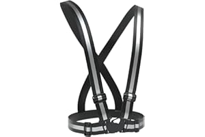 ‎EAZY CASE EAZY CASE Gurt Reflektorweste, durchgehende, elastische Reflektorsteifen, flexibel einstellbar, Warnweste mit Reflektoren, reflektierende Weste, ideal zur Erhöhung der Sichtbarkeit, Schwarz