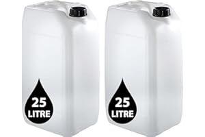 POWERCHEM 2 x 25L JERRY CAN - UN Approved Stackable Bottle Container + 61mm Tamper Evident Cap | Perfect for Storage of Water Liquids