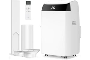 BALOVEBY Condizionatore Portatile 12000Btu/H, Climatizzatore Portatile 3-In-1, Ventilatore, Deumidificazione, Ventilazione Con Telecomando, Doppio Display Digitale, Timer 24H, Modalità Sleep