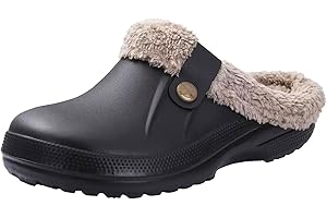 KINENGXI Zuecos Mujer Hombre Zapatillas Casa Invierno Zapatos de jardín Comodidad Suave Interior y Exterior Pantuflas Antideslizantes Impermeable