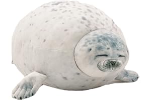 TONGSONG 30cm Large Seal Plush Pillow Soft Stuffed Blob Seal Animal Toy,Chubby Blob Seal Plushie for Kids Sea Animals Pillow for Room Decor Gift for Kids and Lovers