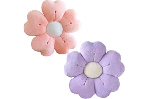 Copbopwn 2Pcs Flower Pillow Cute Pillows 35cm Flower Cushion Floor Pillow Preppy Daisy Cushion Daisy Pillow,Floor Cushions Aesthetic Pillows Cute Cushions Home Bedroom Decor (purple+pink)