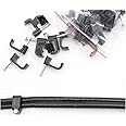 SSL 100 Black Twin/Shotgun/Double Coaxial Cable Clips -WF65/CT63 Dual Outdoor for Sky Sat/Satellite Wire Clip - Thin-Lead-Plus + HD
