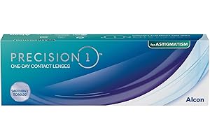 PRECISION 1 PRECISION1 for Astigmatism Lentes de contacto tóricas de reemplazo diario, Pack de 30, R 8.5 mm, D 14.5 mm, cilindro 1.25, eje 030, -1.25 Diopt