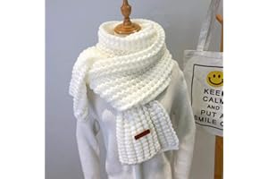 UKKD écharpe Écharpe Tricotée Hiver Foulards Femmes Foulards Longues Folles Vintage Grosse Écharpe Molle Chaude Pashmina Épaissie Laine