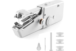 MERWLUKT Handnähmaschine, Mini Nähmaschine für Anfänger, Hand Nähmaschine Tragbare für Zu Hause und Reisen, Kleine Nähmaschine für Kleidung, Vorhängen und Stoffe