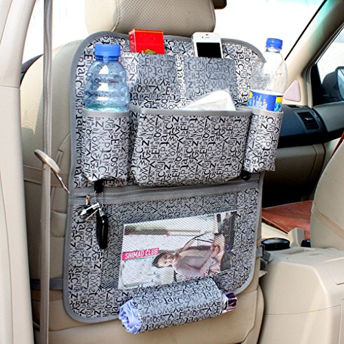 Preisvergleich Produktbild Neue Multifunktional Rücksitztasche Rückenlehnenschutz Utensilientaschen Rücksitz-Organizer für Auto, SUV, Minivan, LKW und Jeep (Grau)