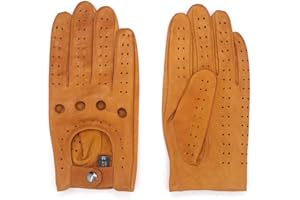 Harssidanzar Guantes de cuero para conducir para hombre GM026D
