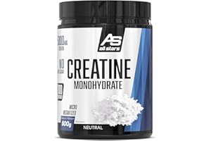 ‎ALL STARS ALL STARS Creatin Monohydrat Pulver hochdosiert 500g vegan - 100% Creatin Monohydrat 5000mg pro Tagesration, Ohne Zucker und künstliche Zusatzstoffe
