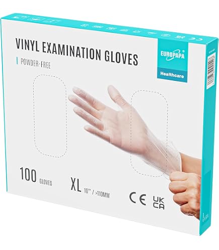 Guanti In Vinile Trasparente Gloveman – Senza Polvere, Senza Lattice – 100 Pezzi – Certificati Dispositivo Medico Classe I – Taglia Media