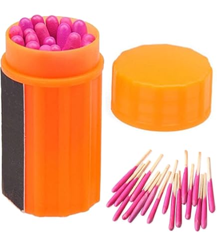 20 Allumettes Anti-tempête étanches Avec Boîte Orange - Matches De Survie