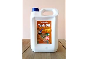 Bartoline Teak Oil 5 L, Deep Penetrating Wood Oil for Outdoor and Indoor Furniture, Garden Furniture, Hardwood Protection and Teak Care