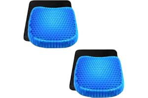 Mediawave Store - Set Cuscini Gel Traspirante Antidecubito, Assorbe Punti di Pressione, Sedute Prolungate, Nido d'Ape, Gel Ergonomico, 37x30x4cm, Cuscini Gel Traspirante Antidecubito (2)