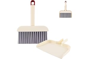 dellyy Set di mini paletta e spazzola, piccolo, scopa e paletta, portatile, mini set di scope e scopa da tavolo, per rimuovere la polvere dalla scrivania